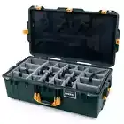Trekking green & Yellow Pelican 1615 case with grey dividers. With lid org.