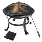 22" Portable Fire Pit. Wood Burning Brazier/Stove/Firepit.Yard/Garden/BBQ/Grill