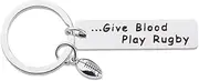 Rugby Gift Keychain for Rugby Player Son Grandson Birthday Gifts for Rugby Fans Gifts for Sports Lovers Gifts for Granddaughter Daughter Sport Gifts for Women Men Rugby Lover Gifts for Brother Nephew,