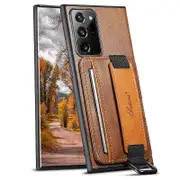 H13 For Samsung Galaxy Note20 Ultra/Note20 Ultra 5G Card Holder Case Coated Phone Cover and Hand Str