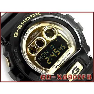 【金台鐘錶】CASIO卡西歐 G-SHOCK 200米 防水 男錶 時尚配色 (黑金狂潮) GD-X6900FB-1