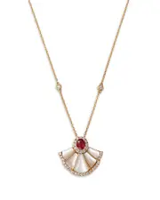 Bloomingdale's Fine Collection Ruby, Mother of Pearl & Diamond Pendant Necklace in 14K Yellow Gold, 18