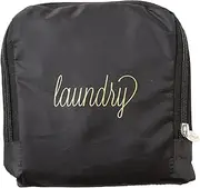 Miamica Soft Travel Laundry Bag with Zipper and Drawstring, Black & Gold, 21” x 22” – Keep Your Dirty Clothes Separate and Your Suitcase Organized – Expandable, Durable, and Foldable Laundry Bag,