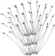 50pcs Stainless Steel Wire Leaders for Fishing Bite Fishing Line Swivels Rotating Snap for Bait and Leaders