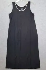 LOGO by Lori Goldstein Luna Nightgown Sleeveless Long Black Womens M NWT