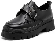 [MEMON] Oxford Shoes for Women,Platform Oxfords for Women,Low Heel Lace-Up Chunky Classic Oxford,Business Work Office Dress Shoes