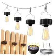 DIY Solar String Lights for Outside Fence Lights Solar Powered with Edison