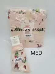 American Eagle AE x GRINCH Plush Pj Pajama/Socks 3pc Set MEDIUM