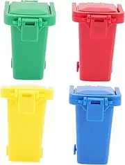 Vaguelly 4pcs Colorful Plastic Trash for Boys and Girls Educational Sorting Bin Wheels Toddler Toys