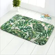 Green Leaves Bath Rug Soft Memory Foam Non Slip Mat Shaggy Bathroom Floor Carpet