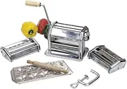 [Imperia] Pasta Maker Machine by - Deluxe Set w 2 Attachments, Star Ravioli Mold and Rolling Pin