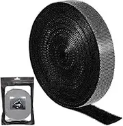 AHPOUN Cable Ties, 33 ft Double Sided Hook and Loop Fastening Cord Ties, Reusable Nylon Wire Manage Fasteners Straps for Home Office, Black