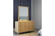 VI Colmar Solid Timber 7 Drawer Dressing Table with Mirror
