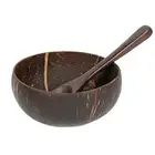 1 Set 12-15cm Coconut Shell Food Bowl Large Capacity Tableware Fruit Nut Salad