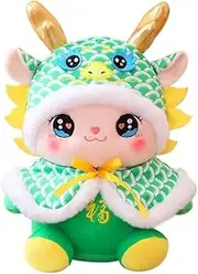 Mascot Plush Toy Doll Little Dragon Baby Soft Stuffed Annual Meeting Wedding Throw Doll Decoration Children's Gift (Color : Green, Size : 20cm)