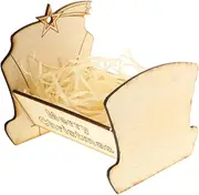 Ciieeo Unique Nativity Scene Manger Bed in Wood Mini Jesus Manger Ornament Faith-Based Home Decor