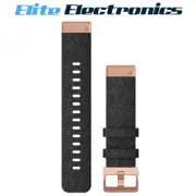 Garmin QuickFit 20 Heathered Black Nylon / Rose Gold Band 010-12874-00