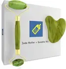 Jade Roller & Gua Sha Set for Face, Eye, Neck – 100% Real Chi Himalayan Jade – a