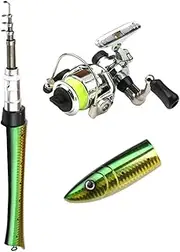Pocket Fishing Rod - Folding Fishing Rod with Reel Combo | Compact Pocket Fishing Rod Handy River Fishing Rod for Freshwater and Saltwater Travel Fishing Gear Liger