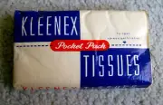 RARE vintage 1950s KLEENEX Pocket Pack tissues Kimberly Clark Wisconsin UNUSED