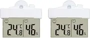 2X Digital Transparent Home Window Display Thermometer Hygrometer Indoor Outdoor Temperature Humidity Meter Station