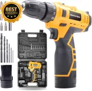 Masterspec 12V Cordless Drill Driver Screwdriver Accessories with 2 Batteries &