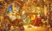 Scott Gustafson - St. Nicholas in His Study S/N Canvas Giclee Signed MINT 19x32