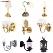 1:12 Dollhouse Retro Mini LED Lamp Wall Light Lamp Desk Lamp Model With