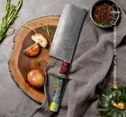 Cleaver Knife Kitchen Chef Slicing Meat 67 Layers Damascus Steel Wood Handle Cut