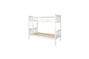 Design Square Wooden Timber Solid Pine Single Size Bunk Bed Frame - White