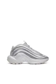 [Diesel] Diesel - S-D-Runner-Slip-on sneakers with Oval D instep - Sneakers - Unisex - Silver 38 Silver