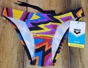 Arena Women's Tulum Bikini Bottom Swimsuit Black/Multi Size 26 NWT