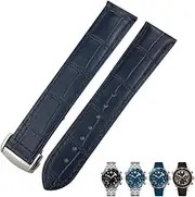 [DJDLFA] Leather Watchband 18mm 19MM 20mm 22mm For Omega Seamaster 300 De Ville AT150 Moonswatch Speedmaster Watch Strap