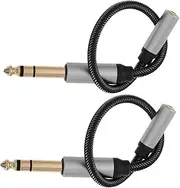 SHINEOFI Audio Conversion Cables 2pcs 6.35mm to 3.5mm Jack Versatile for Gaming and Portable Devices