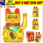 Chinese Lucky Fortune Money Waving Gold Maneki-Neko Cat Figure Feng Shui Decor