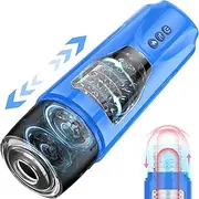 Automatic Male Masturbator, DANKIS Men's Automatic Stroker with 7 Powerful Thrusting Rotating Modes, Pocket Pussy Vagina Design, Blue Hand Free Male Masturbators Cup Sex Toy, Adult Sex Toys & Games
