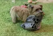 Bandit Wants a Nap with blanket Puppy Dog Miniature Garden Fairy Faerie WS 2133
