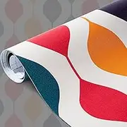 WONESZ W44.5*L300CM Peel and Stick Wall Paper Contact Paper PVC Water Proof Furniture Decoration Kitchen Countertop Cabinet Furniture Refurbishment Removable Wallpaper Vinyl Roll Geometry