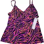 Magicsuit Wild Life Chloe Tankini Swim Top Colorful Safari Size 10 New with Tags