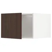 METOD top cabinet for fridge/freezer, white/Sinarp brown, 60x60x40 cm
