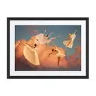 Celestial Arabesque Ballet Art Print | Dreamy Ballerina Wall Decor | Dance Gift