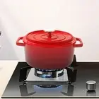 Enamel Cast Iron Pot Easy to Clean Saucepan for Picnic Braising Camping