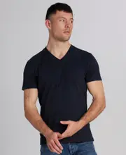 Essential Logo V Neck T Shirt | Eclipse Navy