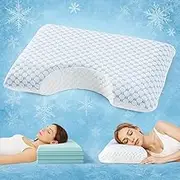 USlixury Adjustable Side Sleeper Pillow - 4 Heights Memory Foam Pillow, Cervical Pillow for Neck Pain, Neck Support for Back, Stomach, Side Sleepers