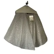 Cynthia Rowley Christmas Tree Skirt 50” Platinum Beaded Overlay Sparkly New