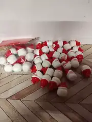 44 Vintage Plastic Blow Mold Christmas Santa Head Mini Light Bulb Covers Retro