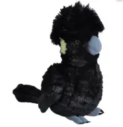 ~❤️~Wild Republic Yellow Tail Black COCKATOO Plush 30cm 12" Soft Toy Cocky~❤️~