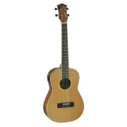 Tiki '7 Series' Cedar Solid Top Electric Baritone Ukulele with Hard Case (Natura