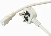 PRO ELEC - UK Plug to IEC C13 Socket Power Cable, 5m White