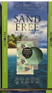 Onkaparinga Repreve Sand Free Beach Towel 100cm X 180cm - Scattered Leaves